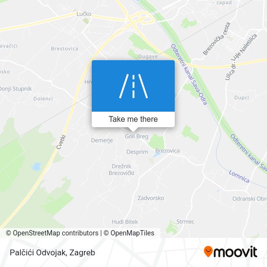 Palčići Odvojak map