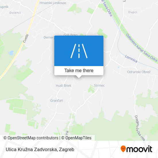 Ulica Kružna Zadvorska map