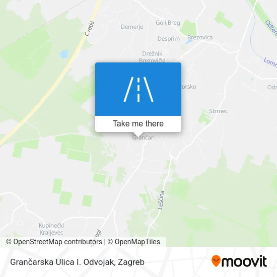 Grančarska Ulica I. Odvojak map