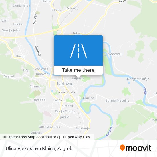 Ulica Vjekoslava Klaića map