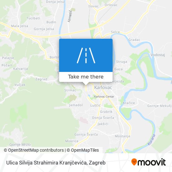 Ulica Silvija Strahimira Kranjčevića map