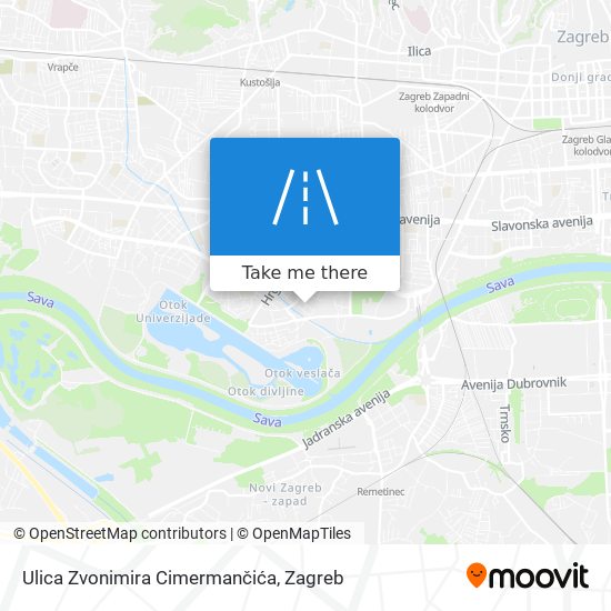 Ulica Zvonimira Cimermančića map