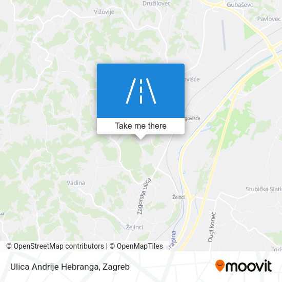 Ulica Andrije Hebranga map
