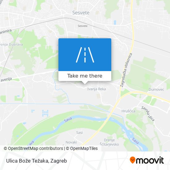 Ulica Bože Težaka map