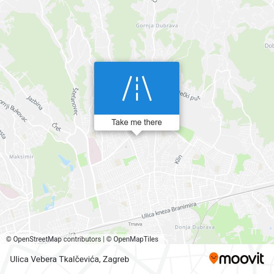 Ulica Vebera Tkalčevića map