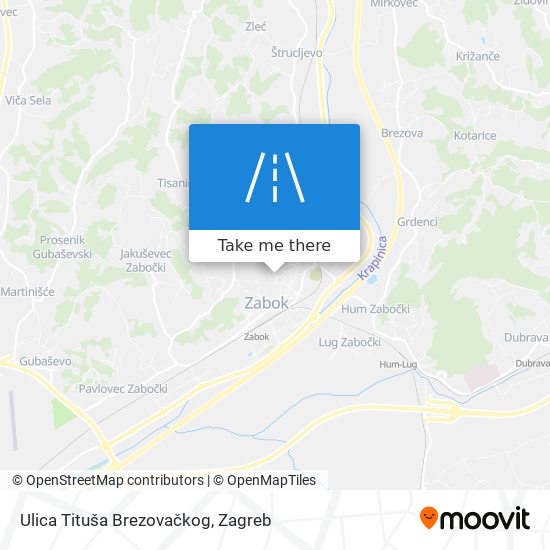 Ulica Tituša Brezovačkog map