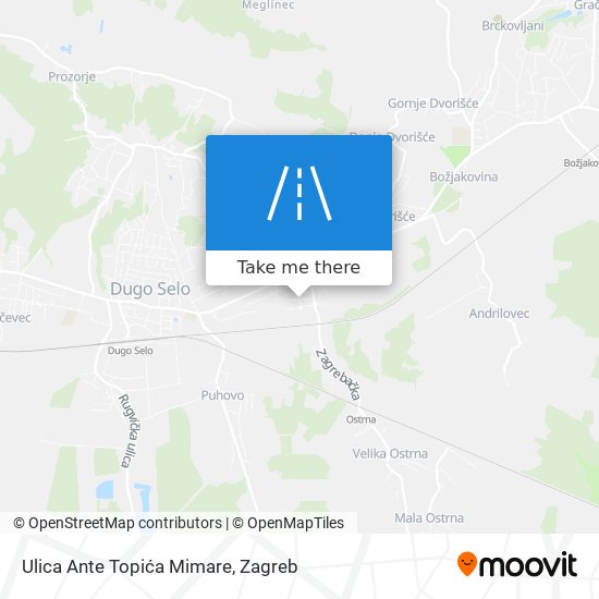 Ulica Ante Topića Mimare map