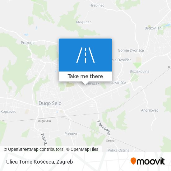 Ulica Tome Koščeca map