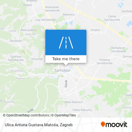 Ulica Antuna Gustava Matoša map