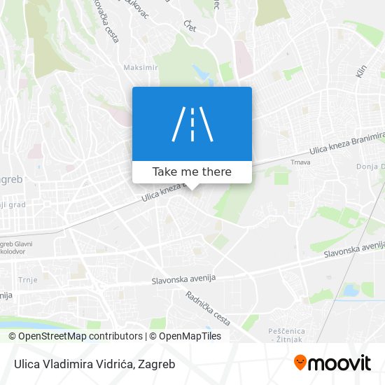 Ulica Vladimira Vidrića map