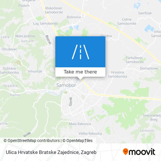 Ulica Hrvatske Bratske Zajednice map