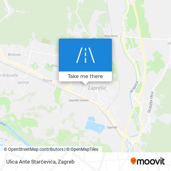 Ulica Ante Starčevića map