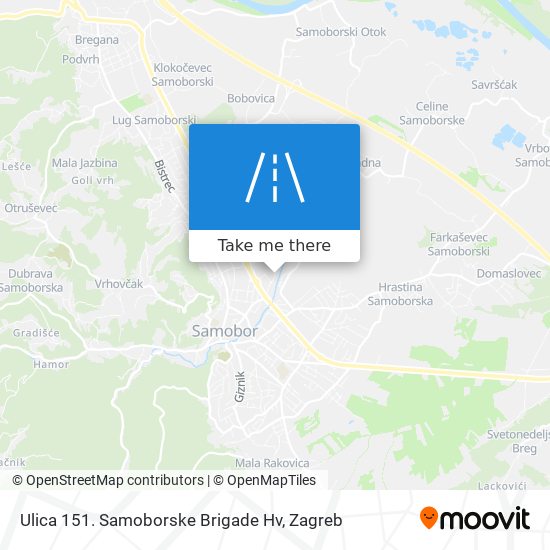 Ulica 151. Samoborske Brigade Hv map