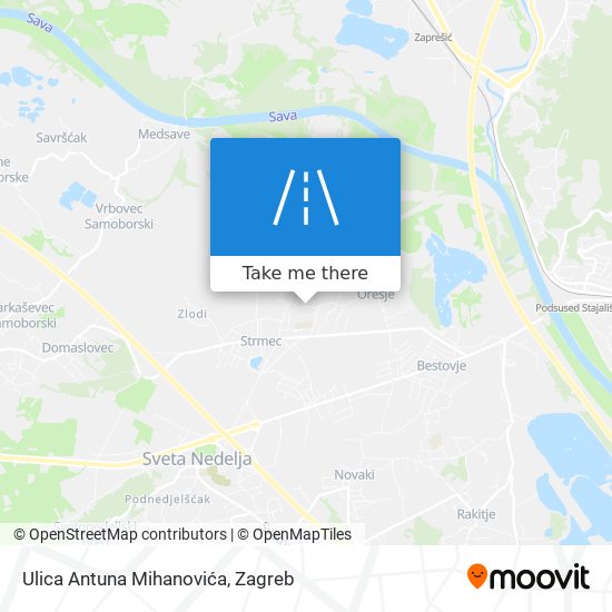 Ulica Antuna Mihanovića map