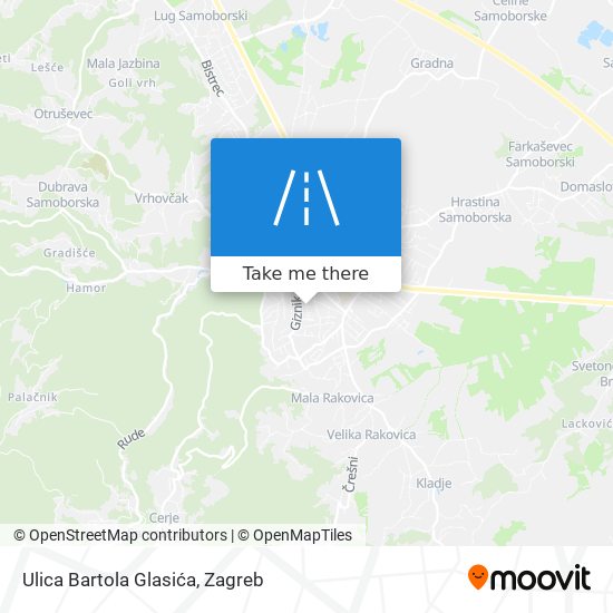 Ulica Bartola Glasića map