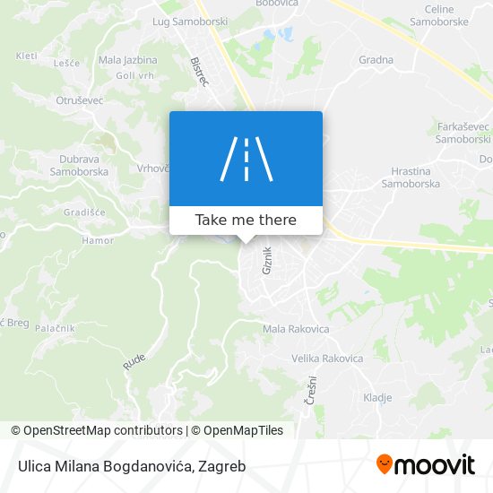 Ulica Milana Bogdanovića map