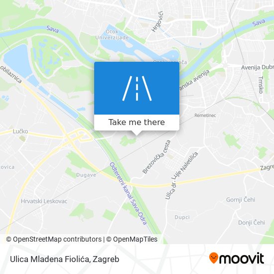 Ulica Mladena Fiolića map