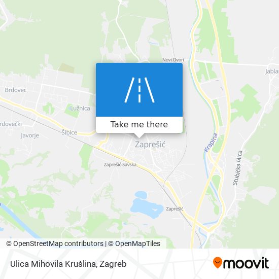 Ulica Mihovila Krušlina map