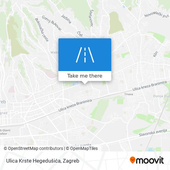 Ulica Krste Hegedušića map