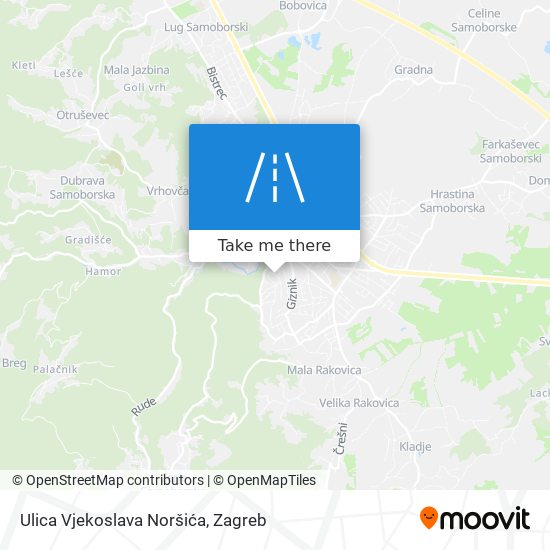 Ulica Vjekoslava Noršića map