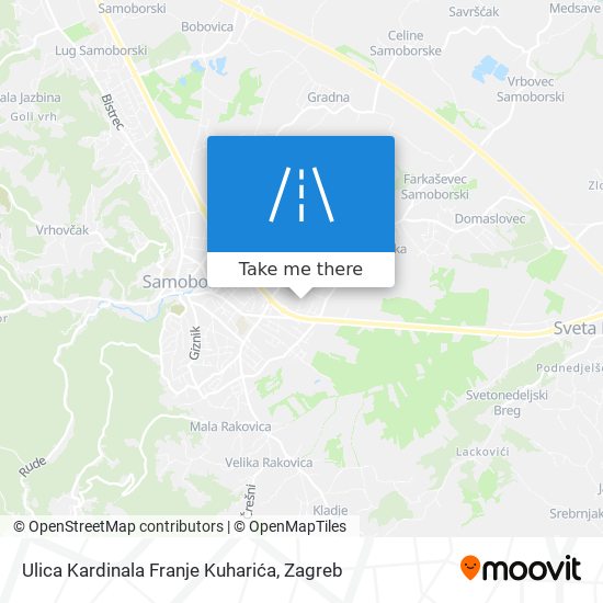 Ulica Kardinala Franje Kuharića map