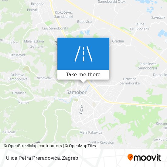 Ulica Petra Preradovića map