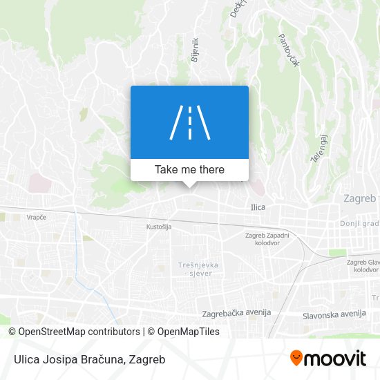 Ulica Josipa Bračuna map