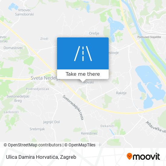 Ulica Damira Horvatića map