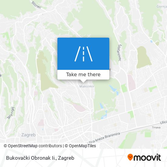 Bukovački Obronak Ii. map