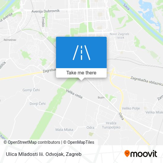 Ulica Mladosti Iii. Odvojak map