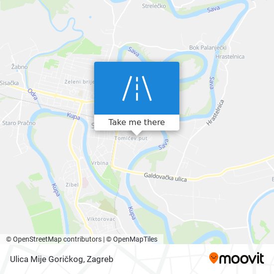 Ulica Mije Goričkog map