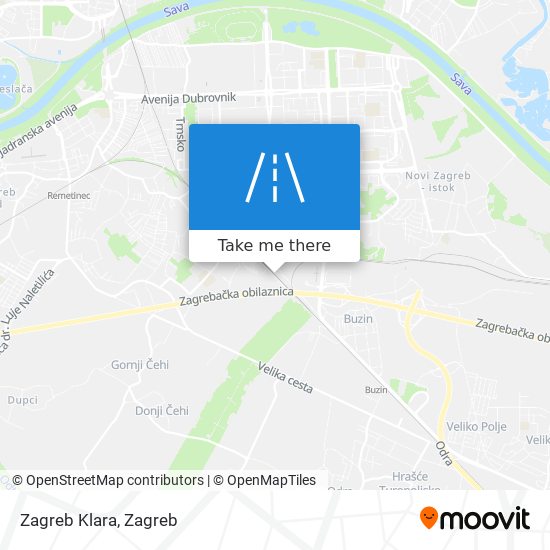 Zagreb Klara map