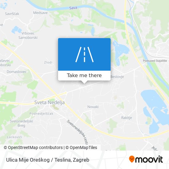 Ulica Mije Oreškog / Teslina map