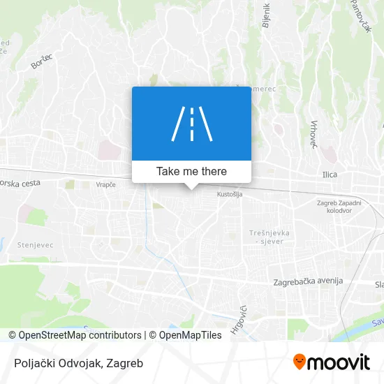 Poljački Odvojak map