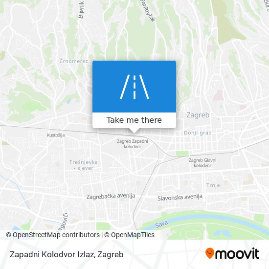 Zapadni Kolodvor Izlaz map