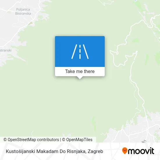 Kustošijanski Makadam Do Risnjaka map