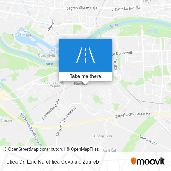 Ulica Dr. Luje Naletilića Odvojak map