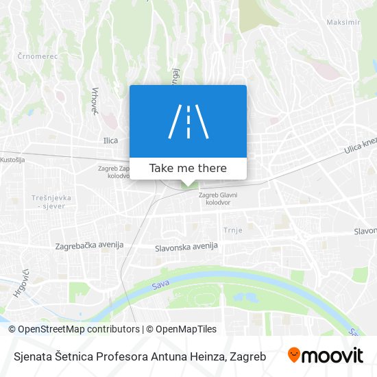 Sjenata Šetnica Profesora Antuna Heinza map