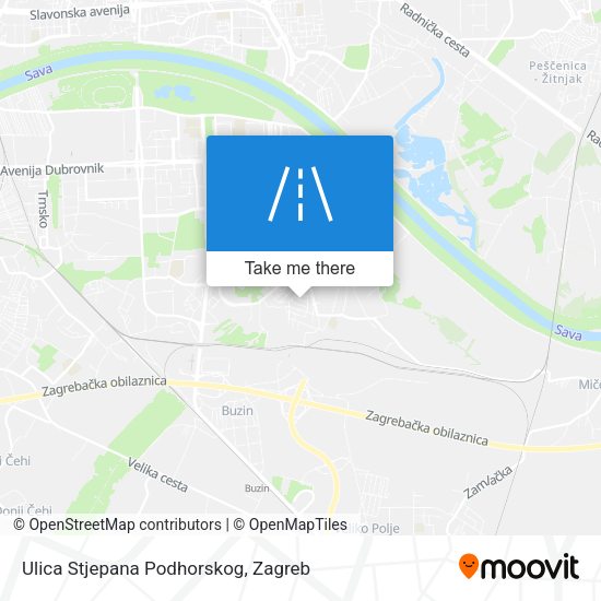 Ulica Stjepana Podhorskog map
