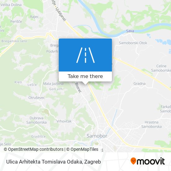 Ulica Arhitekta Tomislava Odaka map