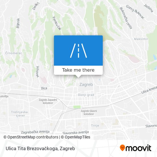 Ulica Tita Brezovačkoga map