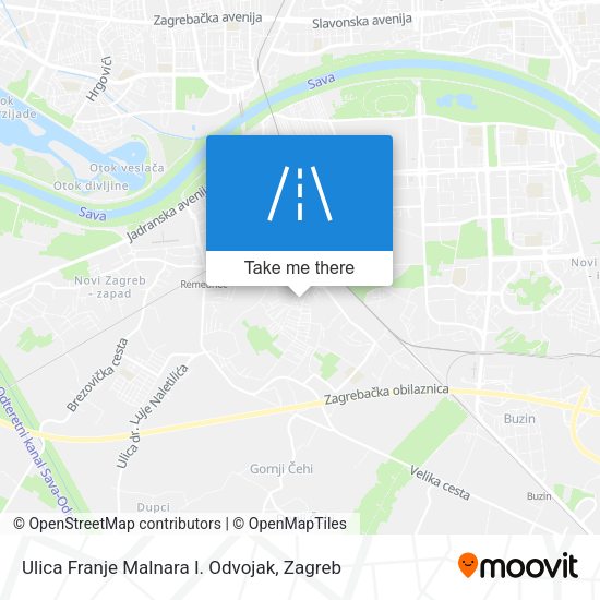 Ulica Franje Malnara I. Odvojak map