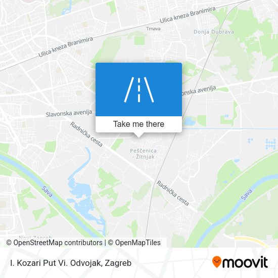 I. Kozari Put Vi. Odvojak map