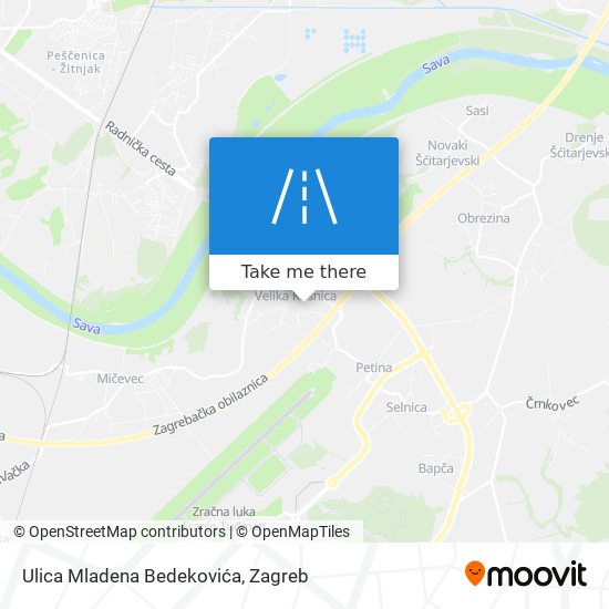 Ulica Mladena Bedekovića map