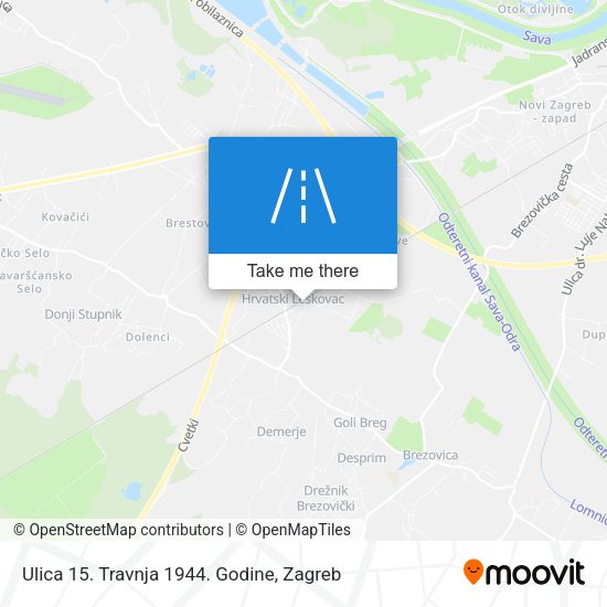 Ulica 15. Travnja 1944. Godine map