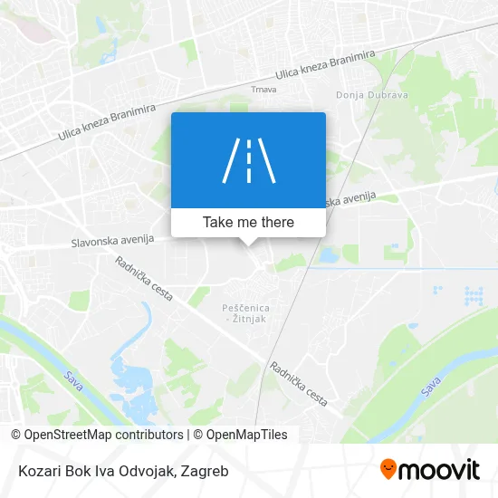 Kozari Bok Iva Odvojak map