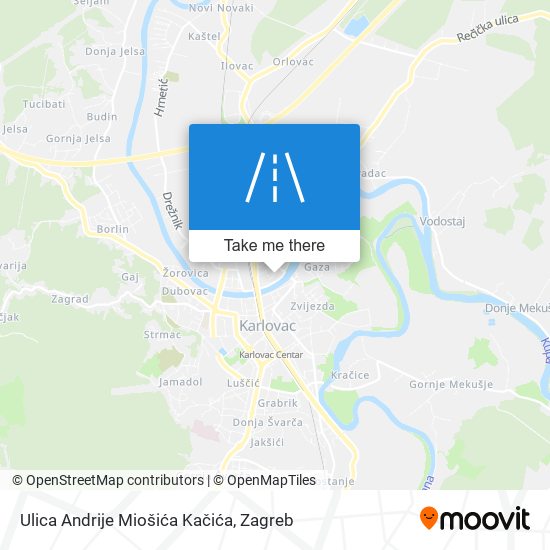 Ulica Andrije Miošića Kačića map