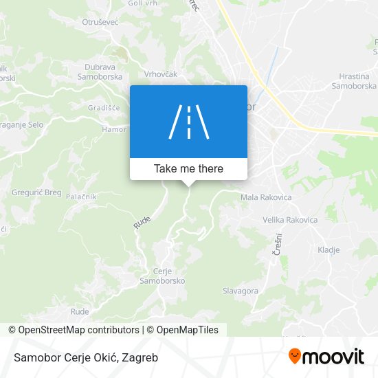 Samobor Cerje Okić map