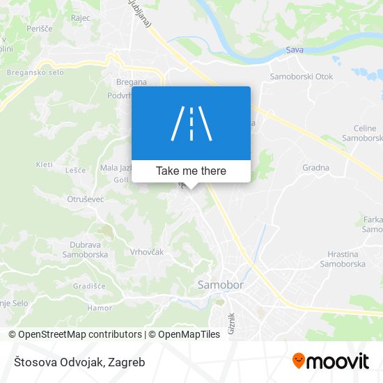 Štosova Odvojak map