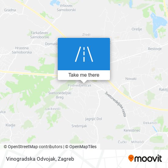 Vinogradska Odvojak map